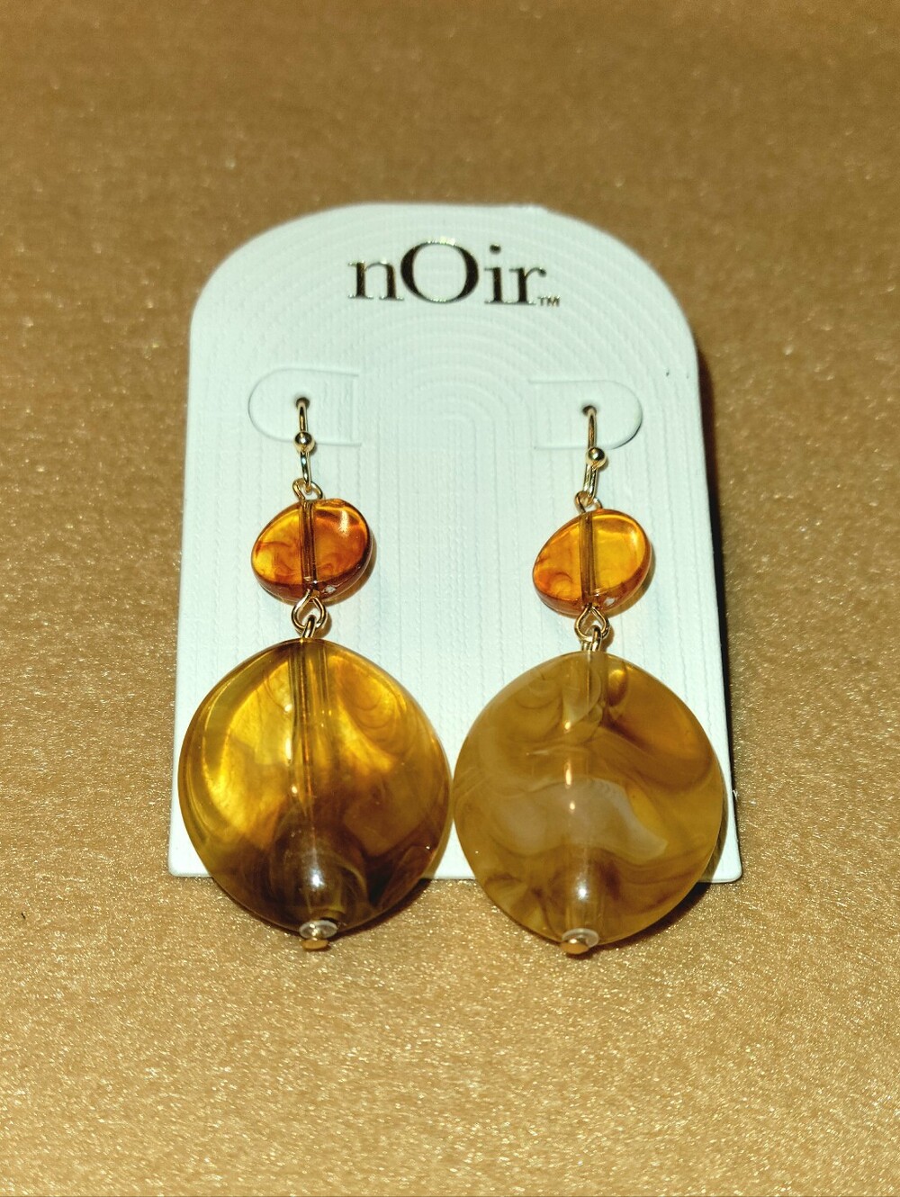 nOir Jewelry Amber Swirl Dangle Earrings - Gold Accents